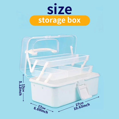 Three-tier Art Toolbox Carry Case – Organizes brushes, paints, palettes, and other art supplies with categorized storage.