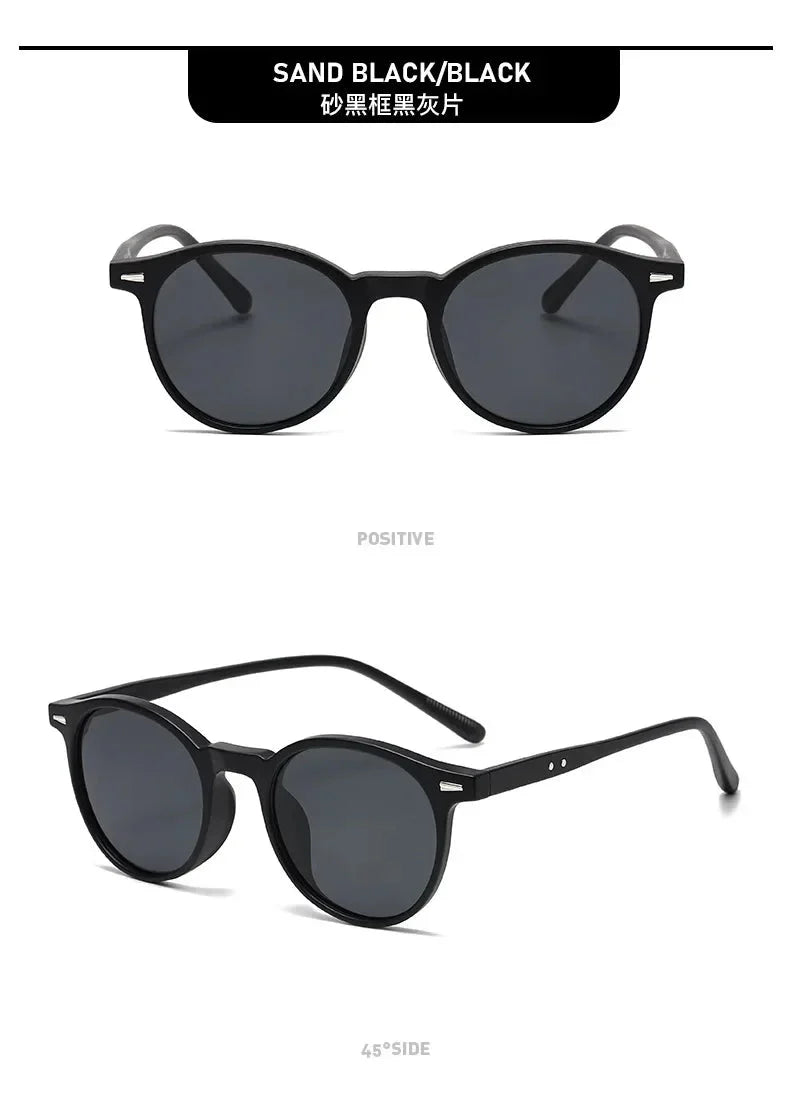 Stylish Round Frame Sunglasses Men Women Casual Vintage Outdoor Sports Eyewear Unisex Ultralight UV400 Sun Glasses Goggles