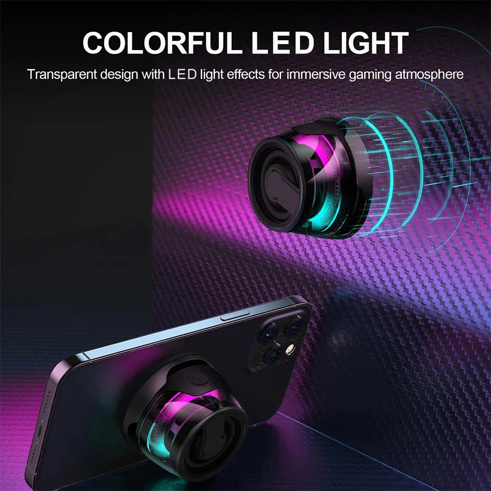 Magnetic Portable Bluetooth Speaker Mini Sound Box HiFi Stereo Soundbar Wireless Loudspeaker with LED Color Light Phone Holder