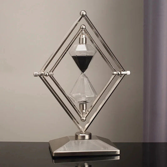 [Luxury Hourglass Timer] 30 Minutes Luxury Modern Geometric Hourglass Timer Ornament | Office Desk Decoration Display