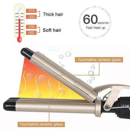5 Barrel Hair Curler For Long Hair Professional Salon Dual Voltage Hair Curler Wavy Tourmaline Wave Maker 5 Barrels Curling Iron