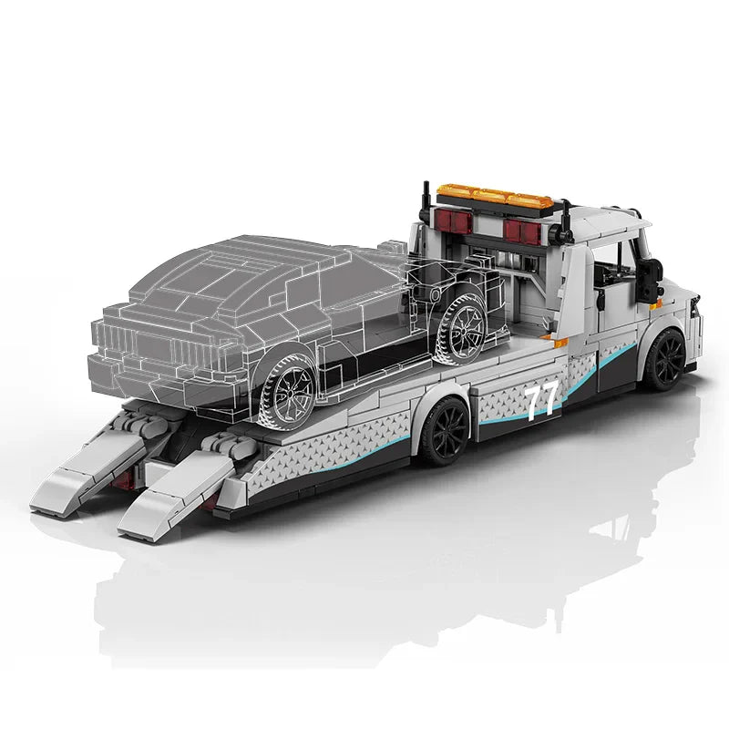 672Pcs Modified Trailer Building Blocks MOC Car Transporter Flatbed Tow Truck Vehicle Recovery Hauler Boys Festival Party Gifts