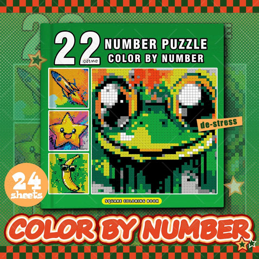 NUMBER PUZZLE COLOR BY NUMBER Coloring Book for Adult and Teen Featuring Relieve Stress Kill Time DIY Painting Drawing