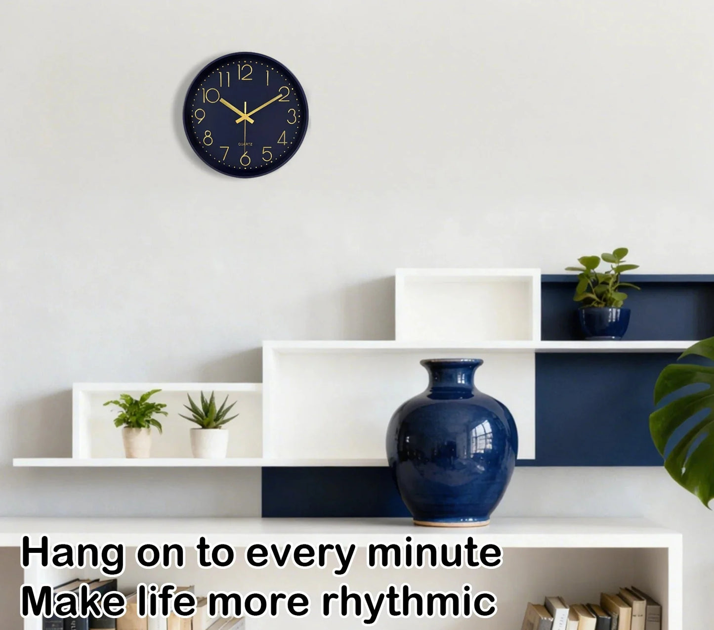 Minimalist Quartz Wall Clock Cubic Digital Clock Modern Style Silent Non Ticking Living Room Bedroom Office Clock 8/10/12 Inch
