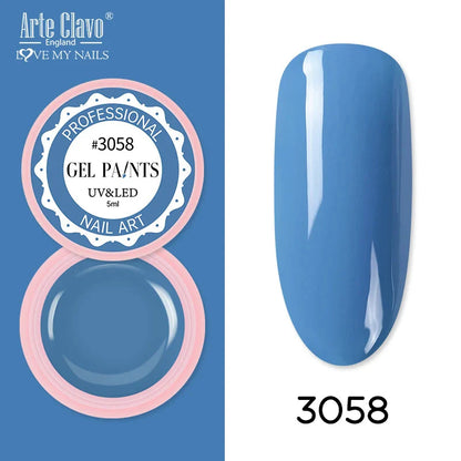 Arte Clavo Painting Gel 72 Colors 5ml Professional Nail Paint Color Gel Polish For Nail Art UV Gel Lacquer Gel Top Coat Manicure