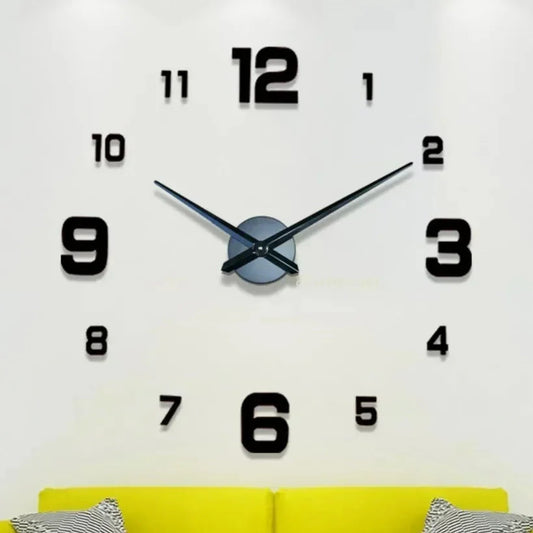 Garden Acrylic Mirror Digital Sticker Wall Clock 16"