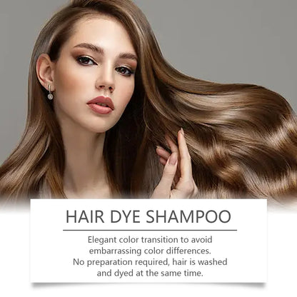 Hair Dye Shampoo Diy Natural Black Color Repair Gray White Hair Non Irritating Hair Coloring Shampoo