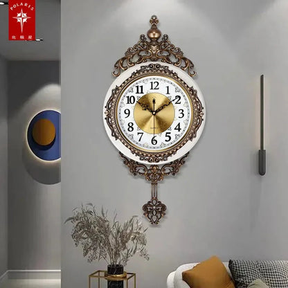 Large Luxury Gold Wall Clock Living Room Silent Creative Swing Wall watches Bedroom Quartz Clocks Wall Home Decor