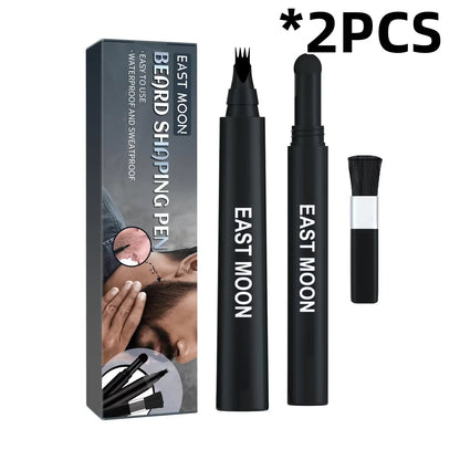 Waterproof Beard Pen Brush Beard Enhancer Lasting Hair Line Cover Repair Moustache Coloring Shaping Tools Beard Filler Pencil