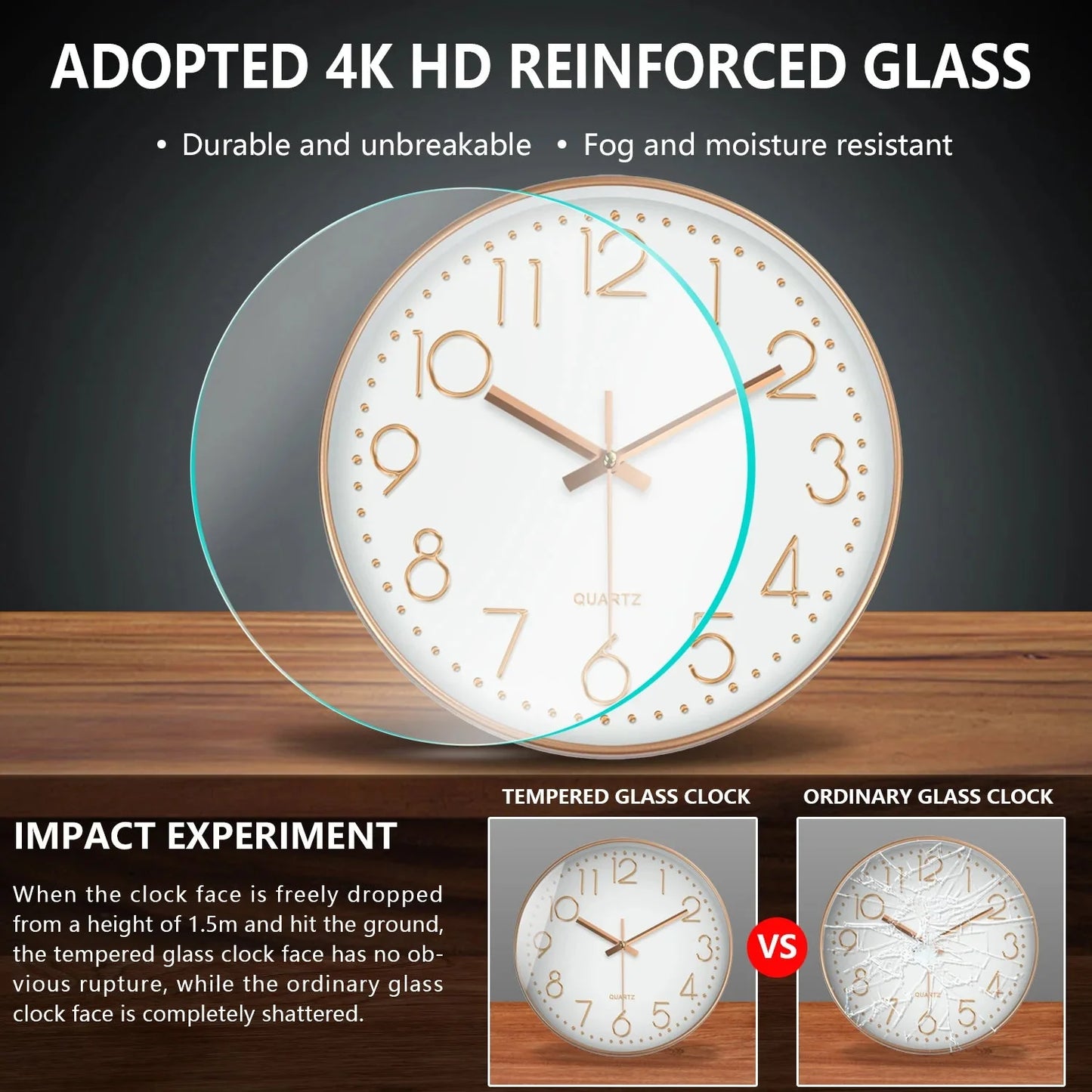 Minimalist Quartz Wall Clock Cubic Digital Clock Modern Style Silent Non Ticking Living Room Bedroom Office Clock 8/10/12 Inch