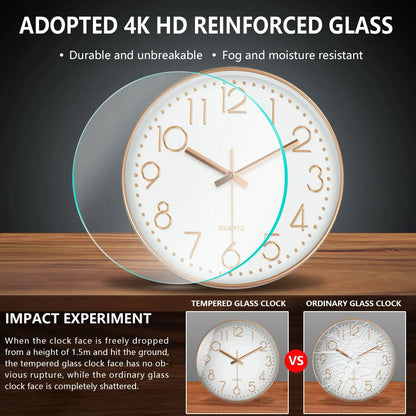 Minimalist Quartz Wall Clock Cubic Digital Clock Modern Style Silent Non Ticking Living Room Bedroom Office Clock 8/10/12 Inch