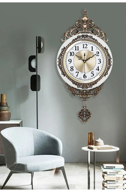 Large Luxury Gold Wall Clock Living Room Silent Creative Swing Wall watches Bedroom Quartz Clocks Wall Home Decor