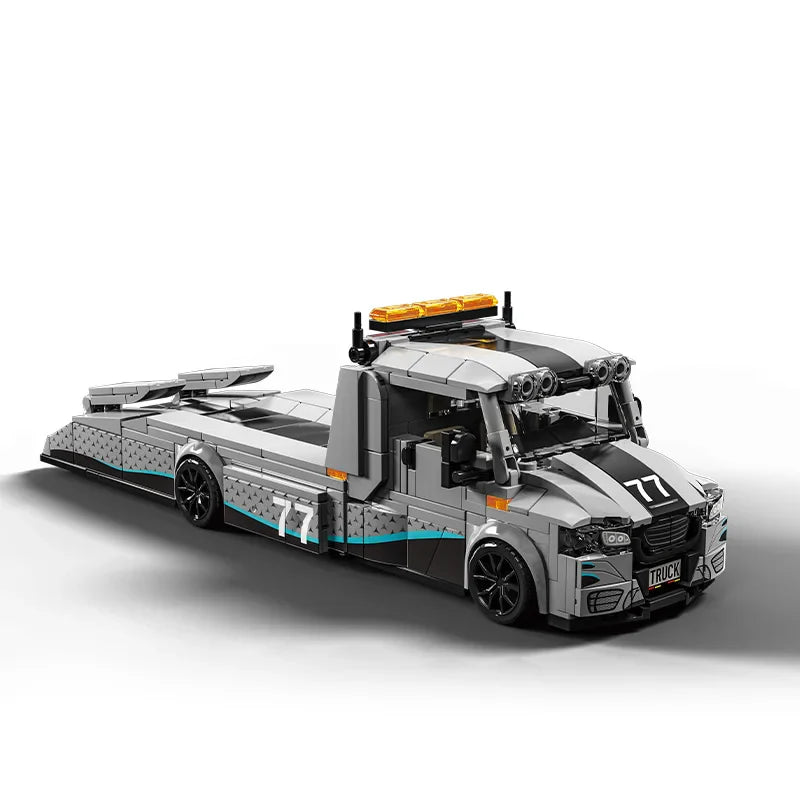 672Pcs Modified Trailer Building Blocks MOC Car Transporter Flatbed Tow Truck Vehicle Recovery Hauler Boys Festival Party Gifts