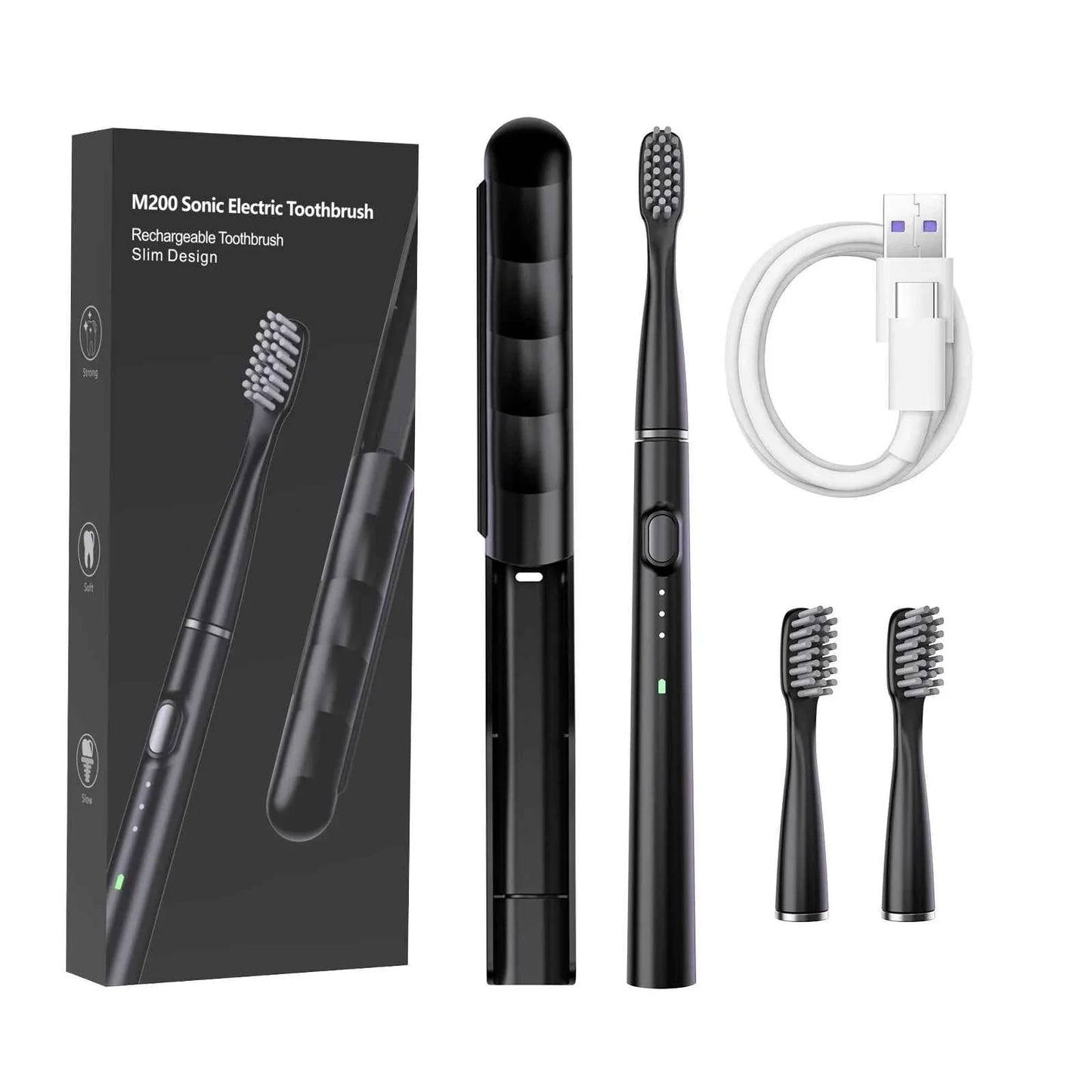 Electric Toothbrush Ultra Thin Intelligent Sonic Electric Toothbrush 3 Operating Modes Type-C Charging Interface Whitening Teeth