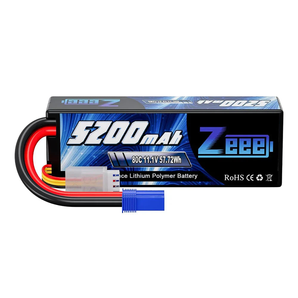Zeee 3S LiPo RC Battery 11.1V 5200mAh 80C Hardcase w/ Plugs