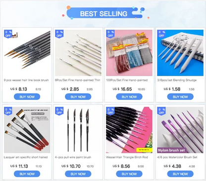 4 Pc 1/2 "Bristle Brushes Oil Painting Brush Graffiti Watercolor Paintbrush Art Material Tool Set For Acrylic scrubbing brush