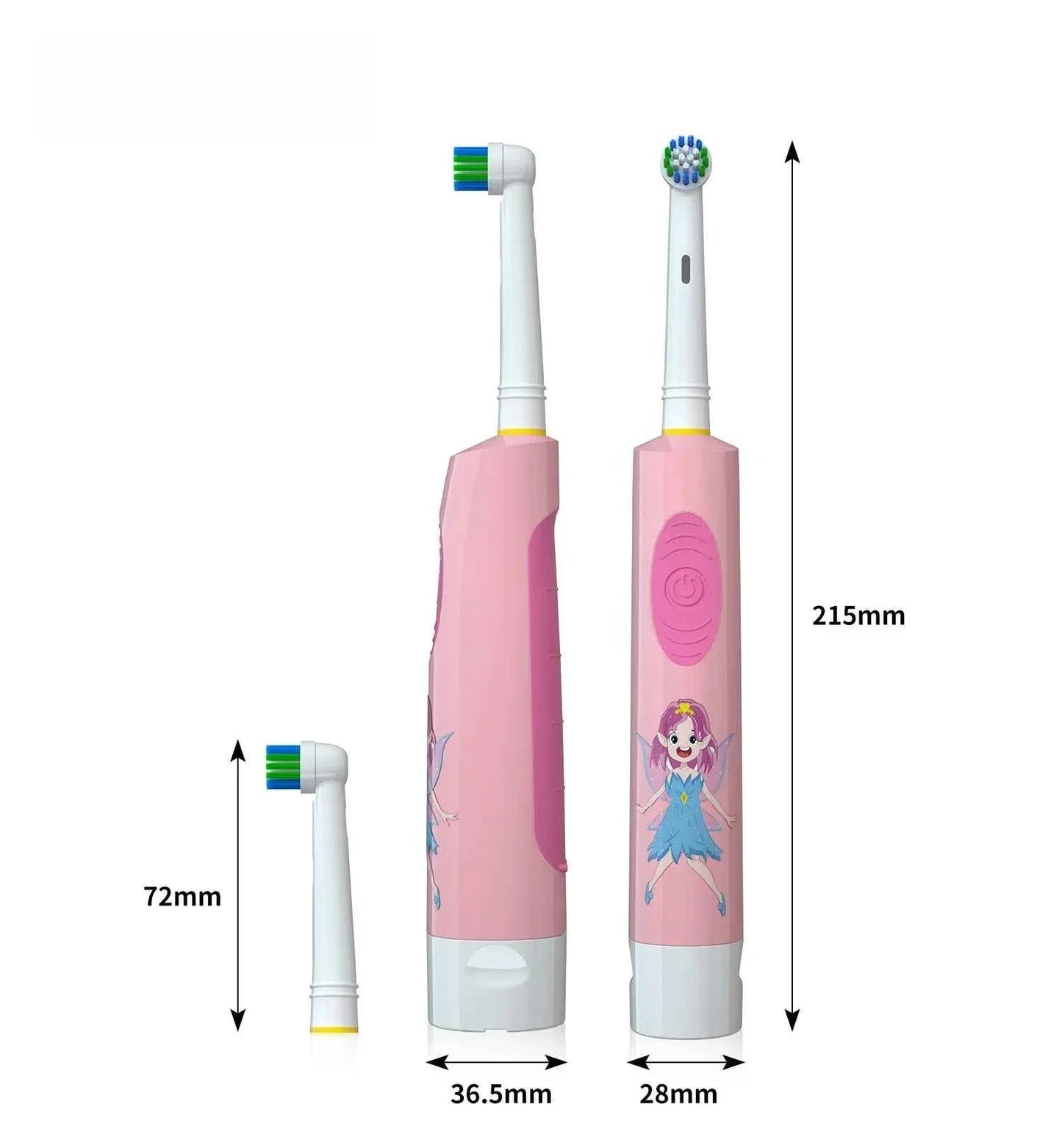 Kids Electric Toothbrush Colorful Cartoon Soft Bristle Rounded Vibrate Heads Teeth Brush Gum Care Battery Power 3-15 Years Old