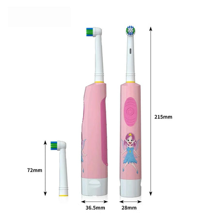 Kids Electric Toothbrush Colorful Cartoon Soft Bristle Rounded Vibrate Heads Teeth Brush Gum Care Battery Power 3-15 Years Old