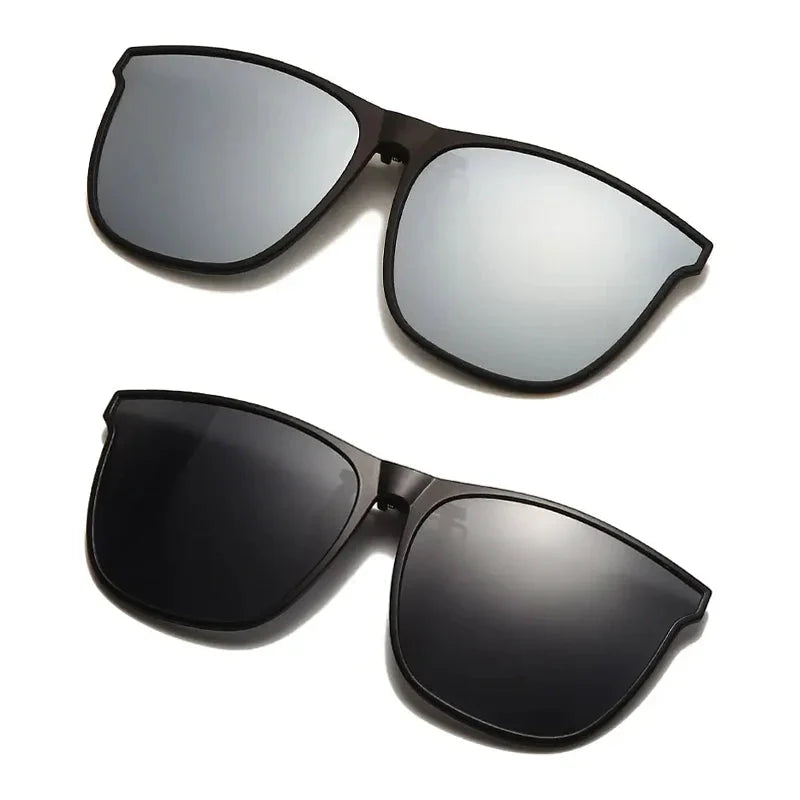 Polarized Clip On Sunglasses Men Photochromic Car Driver Goggles Night Vision Glasses Anti Glare Vintage Square Glasses