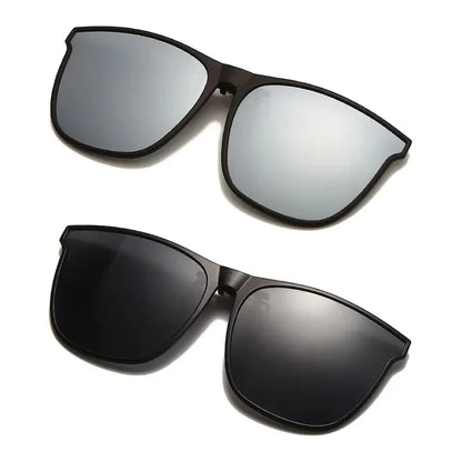 Polarized Clip On Sunglasses Men Photochromic Car Driver Goggles Night Vision Glasses Anti Glare Vintage Square Glasses