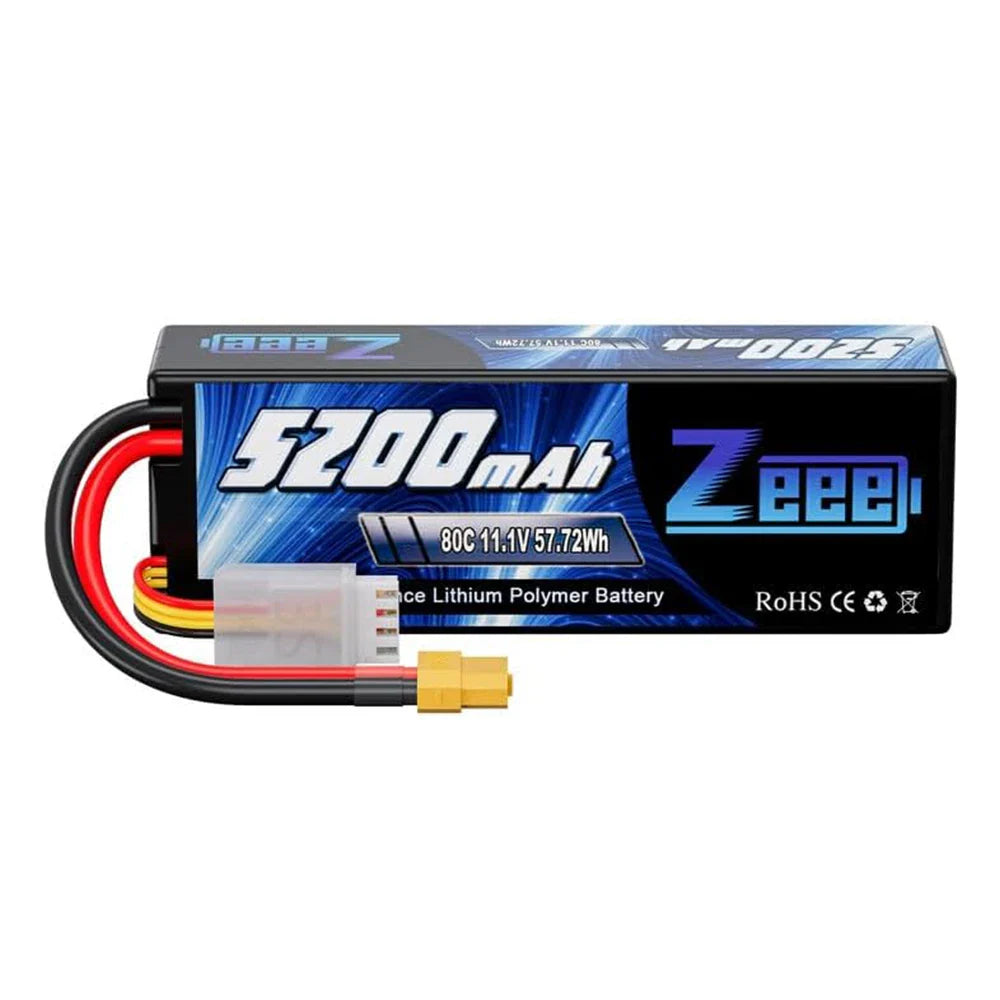 Zeee 3S LiPo RC Battery 11.1V 5200mAh 80C Hardcase w/ Plugs