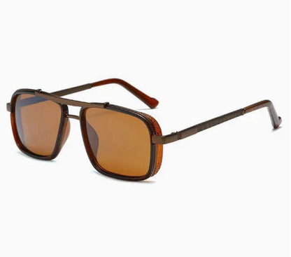 Polarized Punk Sunglasses Men Vintage Fashion Steampunk Square Sun Glasses Male Driving Googles Summer Travelling Shades UV400