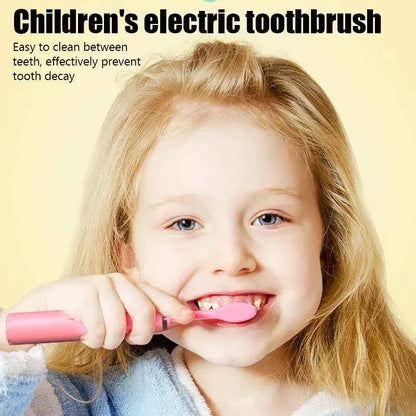 Sonic Children Electric Toothbrush Bright Cartoon With Replacement Heads Ultrasonic Rechargeable Soft Hair Brush Oral Cleaning