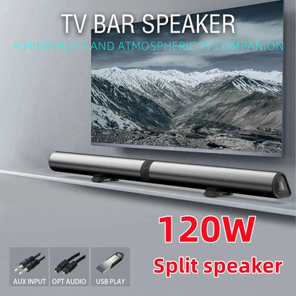 Powerful 120W Soundbar Sound Radio Blaster Bar Audio TV PC Subwoofer 360 Stereo Surround Wireless Home Theater Bluetooth Speaker