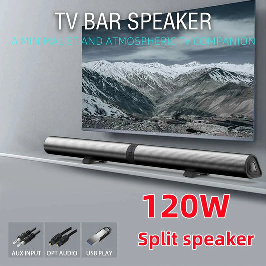 Powerful 120W Soundbar Sound Radio Blaster Bar Audio TV PC Subwoofer 360 Stereo Surround Wireless Home Theater Bluetooth Speaker