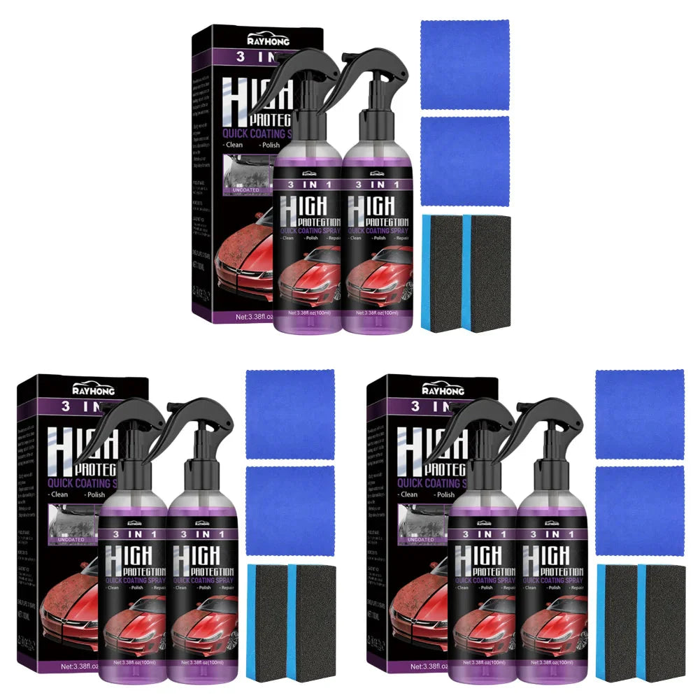 3 In 1 Car Ceramic Coating Spray High Protection Shine Armor Ceramic Car Wash Car Shield 30/100ml Polishing Spraying Wax Tools
