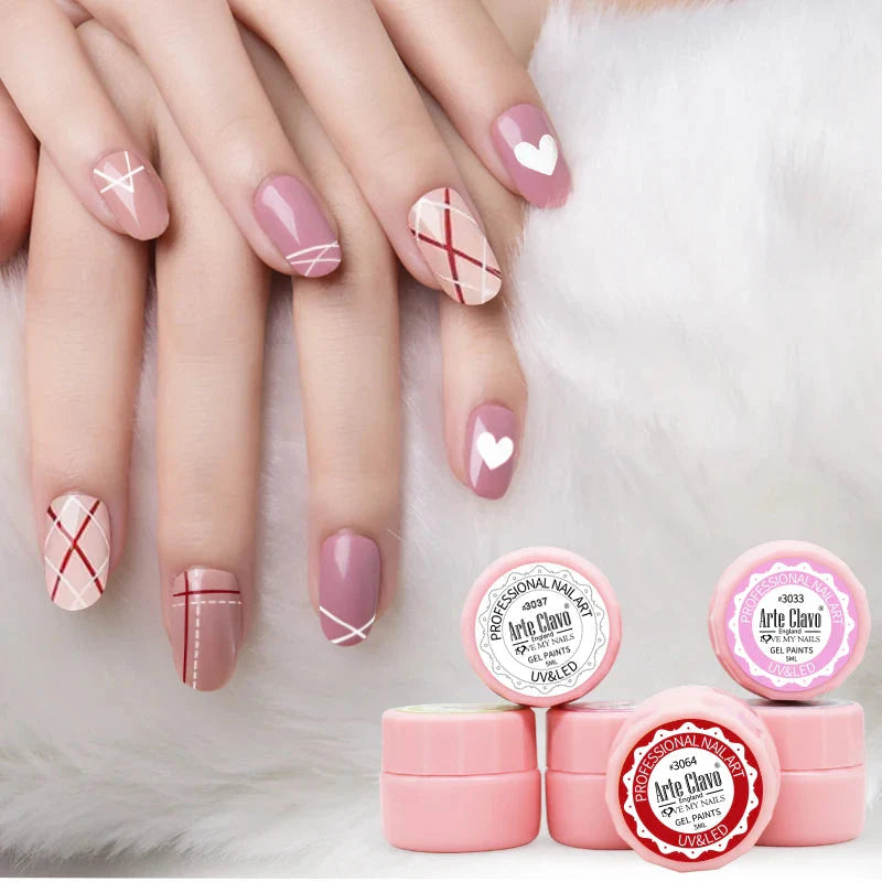 Arte Clavo Painting Gel 72 Colors 5ml Professional Nail Paint Color Gel Polish For Nail Art UV Gel Lacquer Gel Top Coat Manicure