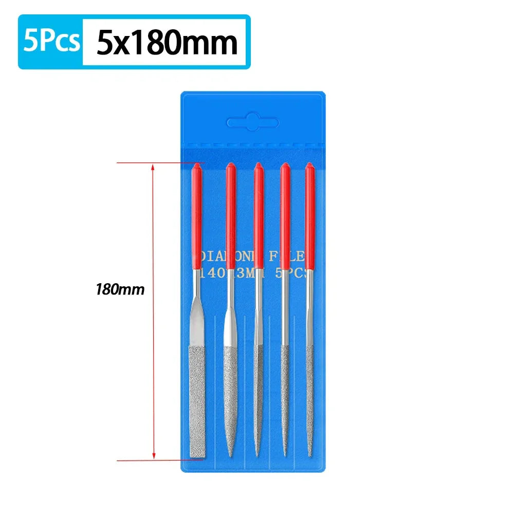Diamond Mini Needle File Set for Carpentry Jewelry Stone Glass Metal Ceramic Polish Carving DIY Craft Woodworking Hand Tools