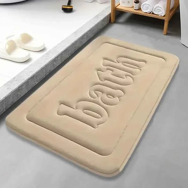 Bathroom anti slip floor mat soft bathroom mat water absorbing bath mat 1.2cm thick flannel fabric door mat home decoration