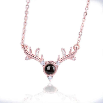 New Letter Necklace 100 Languages I Love You Projection Pendant Necklace Women Jewelry Collier Femme Bijoux Best Friends Gifts