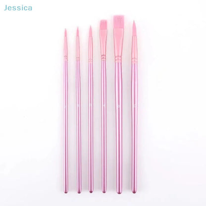 ♥Nylon Bristle Wooden Handle Pointed And Flat Watercolor Paintbrush Set For Art, Acrylic, Gouache, And Oil Painting