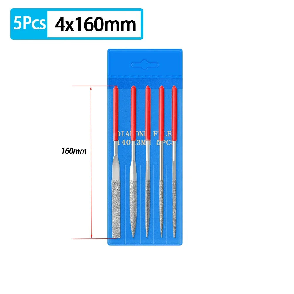 Diamond Mini Needle File Set for Carpentry Jewelry Stone Glass Metal Ceramic Polish Carving DIY Craft Woodworking Hand Tools