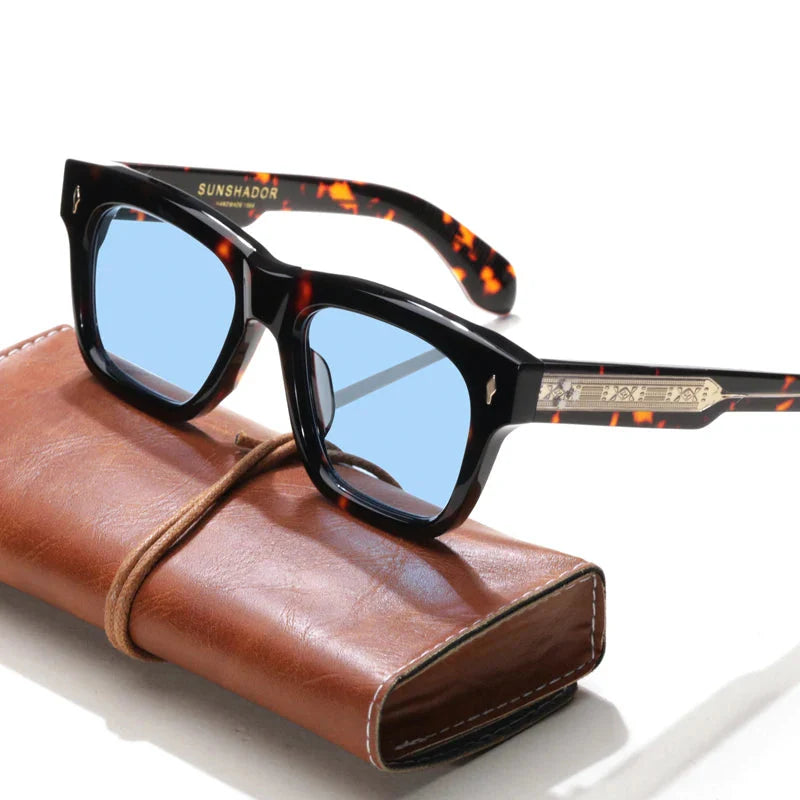 Sunglasses for Men Women Top-quality Handmade Square Acetate SCASH Luxury Brand Designer Outdoor Sports UV400 Trendy SUN GLASSES
