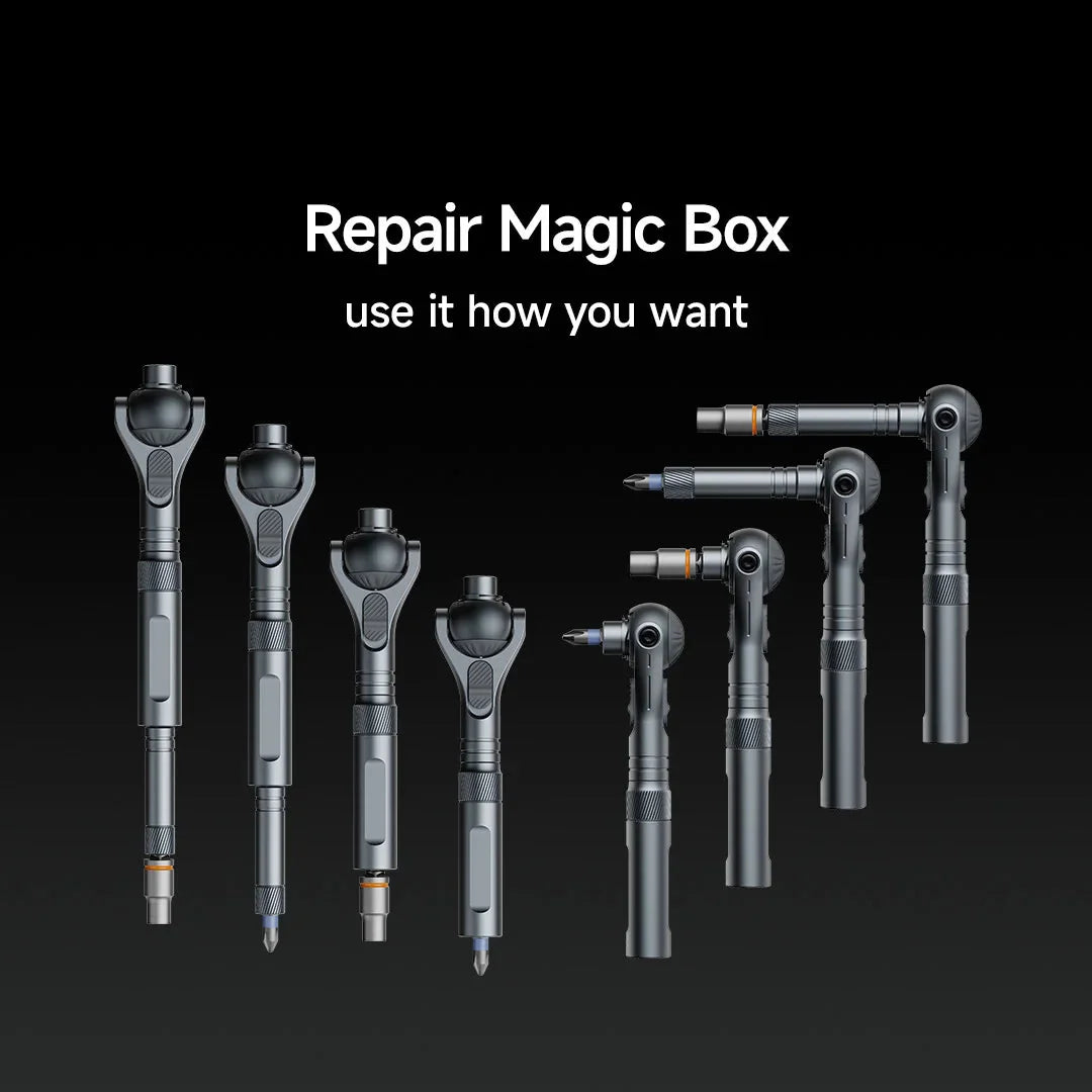 VMAN 40-in-1 Multi-Function Ratchet Screwdriver Kit with Magnetic Bits – Mini Repair Tool Set for PC, iPhone & Home Use