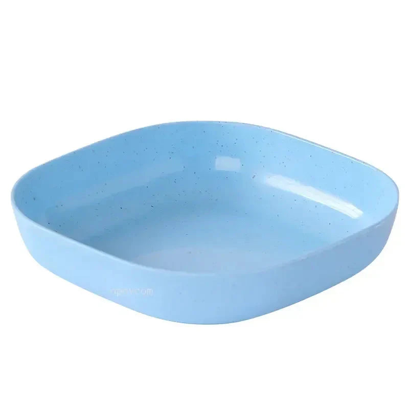 Solid Color Wheat Straw PP Plate Reusable Small Plates Dinner Dish Vegetable Fruit Cake Snacks Plate Tableware Home Supplies