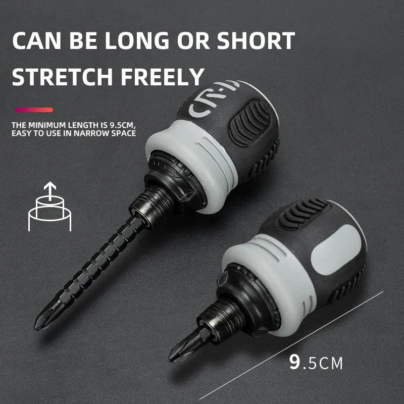 Mini Ratchet Precision Screwdriver Magnetic 13 In 1 Telescopic Labor-Saving Hand Tool Phillips Slotted Dual-purpose Head