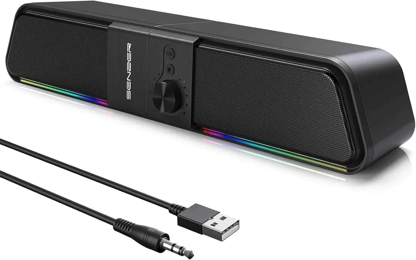 SENZER Computer Speakers-Gaming Speaker with Stereo Sound,PC Sound Bar for Laptop Desktop Monitor (Bluetooth & 3.5mm Aux)