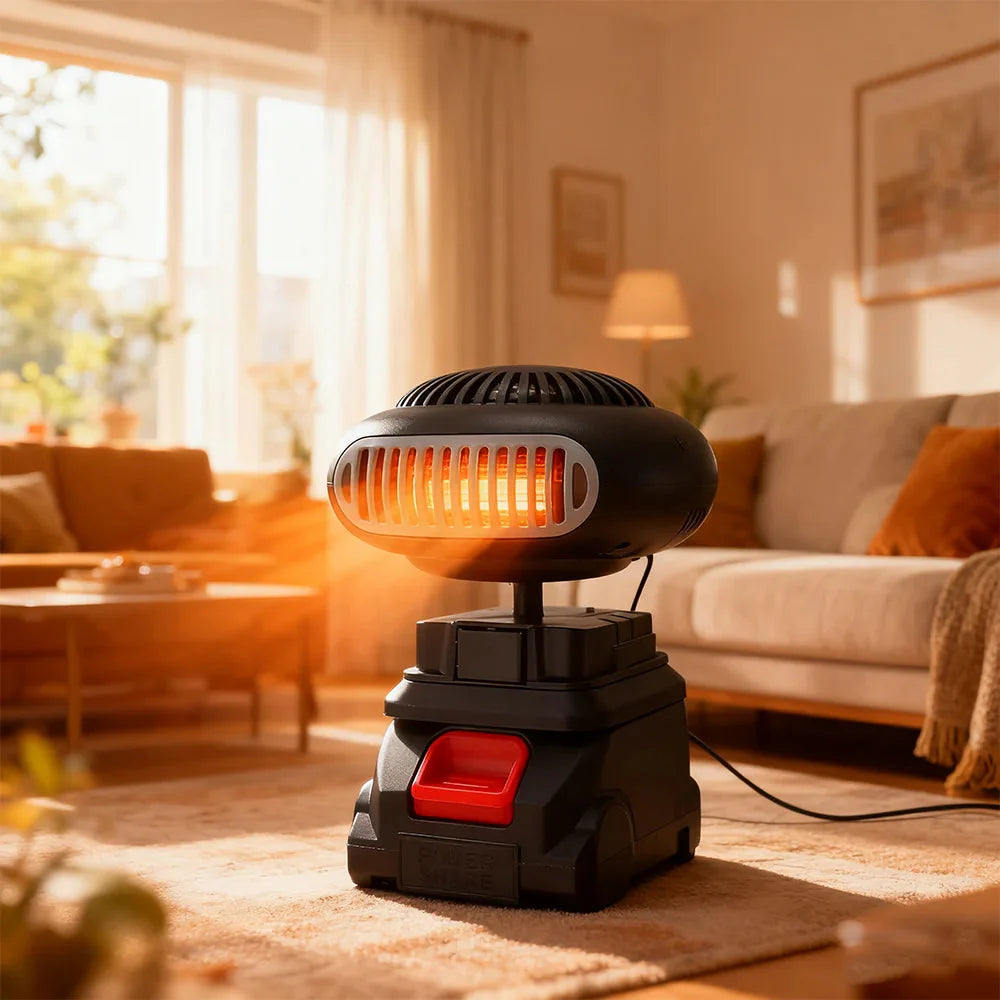 Electric Power Warm Air Blower Fan Heater Portable Small Space Heater Car Window Defogger Power Tool Parts Battery Powered