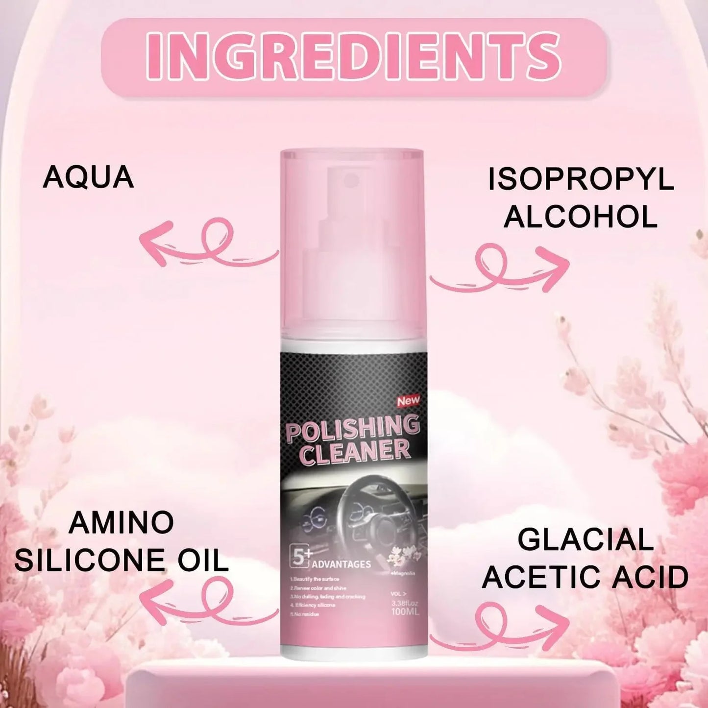 Car Interior Cleaner, Vehicle Interior Polish, 100ml Car Interior Cleaner, Interior Detailer Spray, Total Car Interior Cleaner