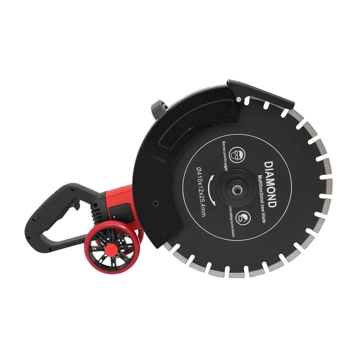 16In 4000W Electric Concrete Saw Brick Cutter Circular Saw Wall Slotting Groving with Saw Blade and Rolling Pulley 3000RPM