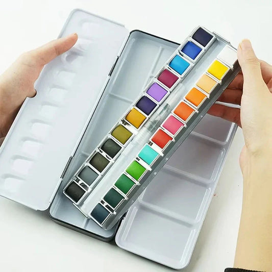 24 color watercolor paint, washable watercolor paint set, professional painting supplies, suitable for adults and artists