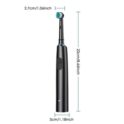 Sonic Electric Toothbrush Rechargeable Rotary Adult Waterproof with Timer 5 Modes & 4 Replaceable Brush Heads for Teeth Cleaning