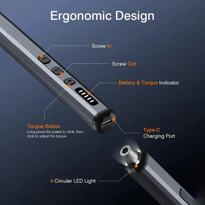 Mini Electric Precision Screwdriver, 38 in 1 Magnetic Bits, Torque Control, DIY Tools, Repair Tool Kit for iPhones, Switch,PS5