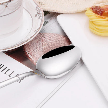 Elegant Thin Silver Cutlery Set - Mirror Polished Stainless Steel Tableware