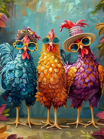 Pictures By Numbers Chicken Animal Paint Kit For Adults Digital Painting Oil Painting For Living Room Home Interesting Gift