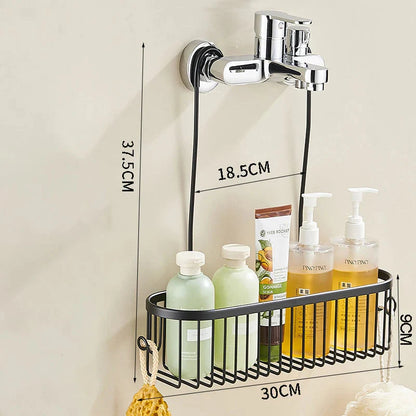 Aluminium Bathroom Shelf Without Drilling Shower Shelf Shelves Shampoo Holder Basket Storage Organizer Bathroom Accessories
